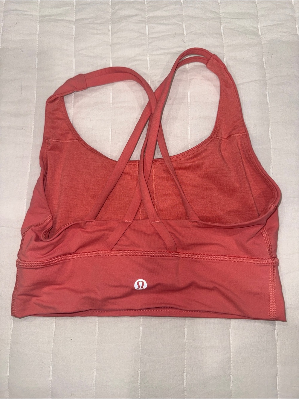 lululemon athletica Coral-Red Strappy Sports Bra